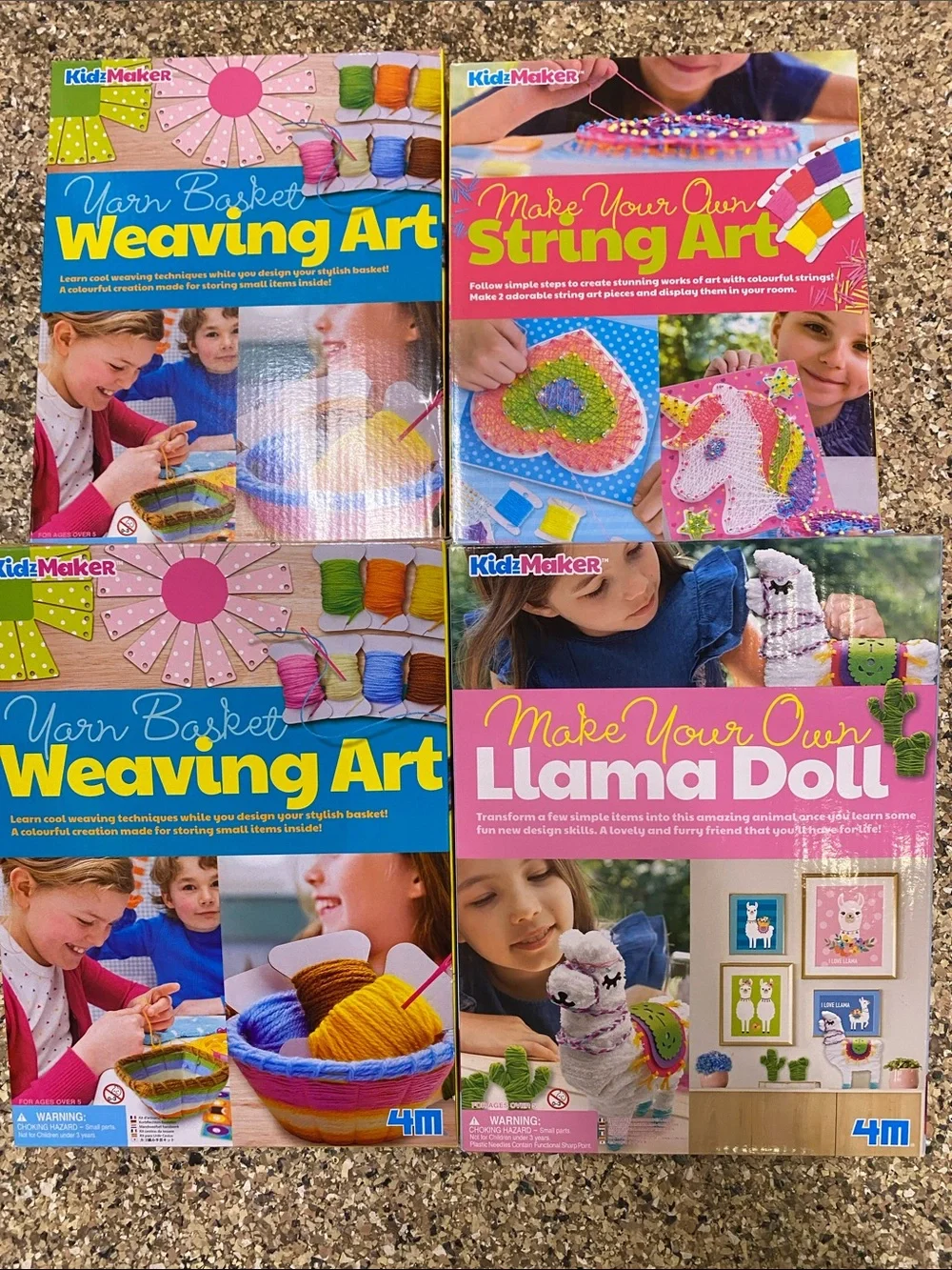 Kidz Maker Kids Craft Kit Set - Pink, Blue, Yellow - 4 sets